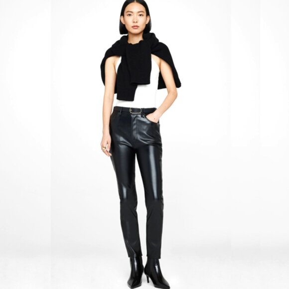 Anine Bing Pants - ANINE BING Sonya Faux Leather Pants, Black 25 US 2 FR 34
